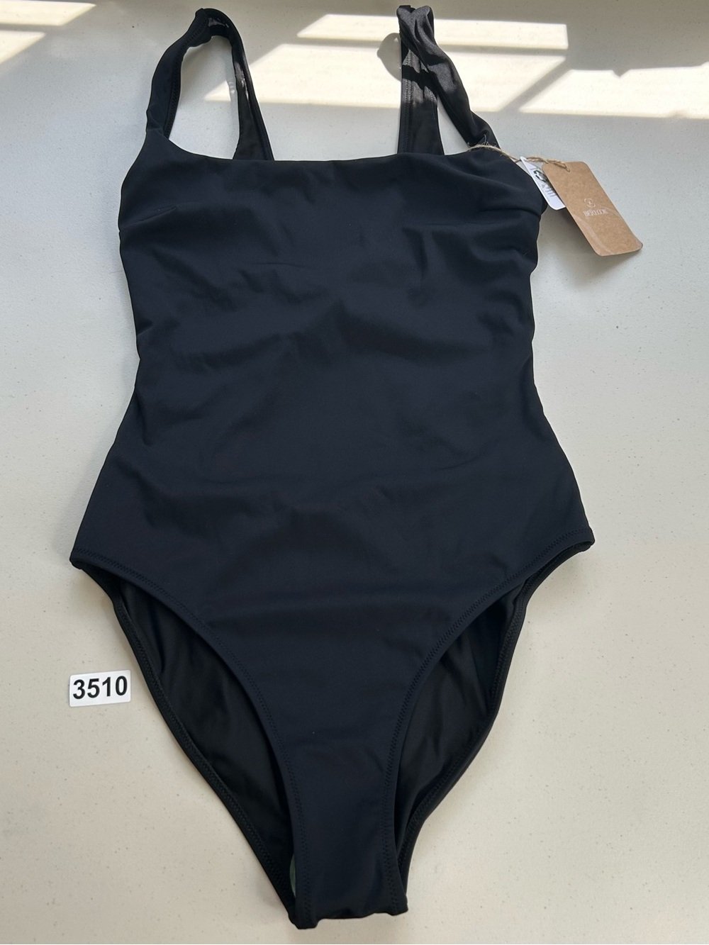 Berlook One Piece Swimsuit Petal Black Tummy Control No Padding Small